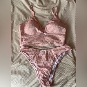 NIB Shein Pink 2 Piece Swimsuit 2XL